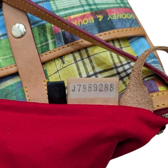Dooney & Bourke Vintage Y2K Plaid Ant Print Letter Carrier Crossbody - Picture 12 of 14